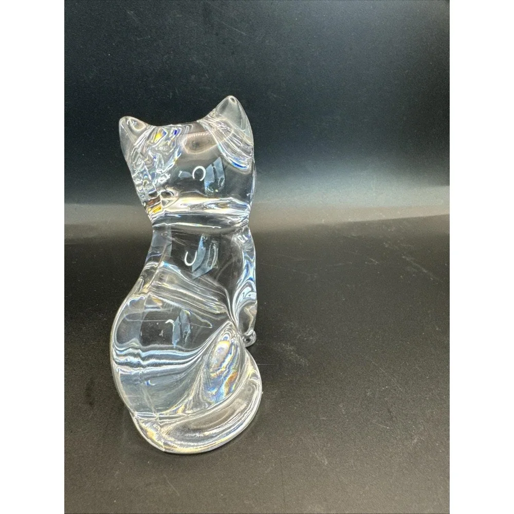 Vintage‎ Princess House Crystal Sitting Cat Figurine Germany 3.5 in